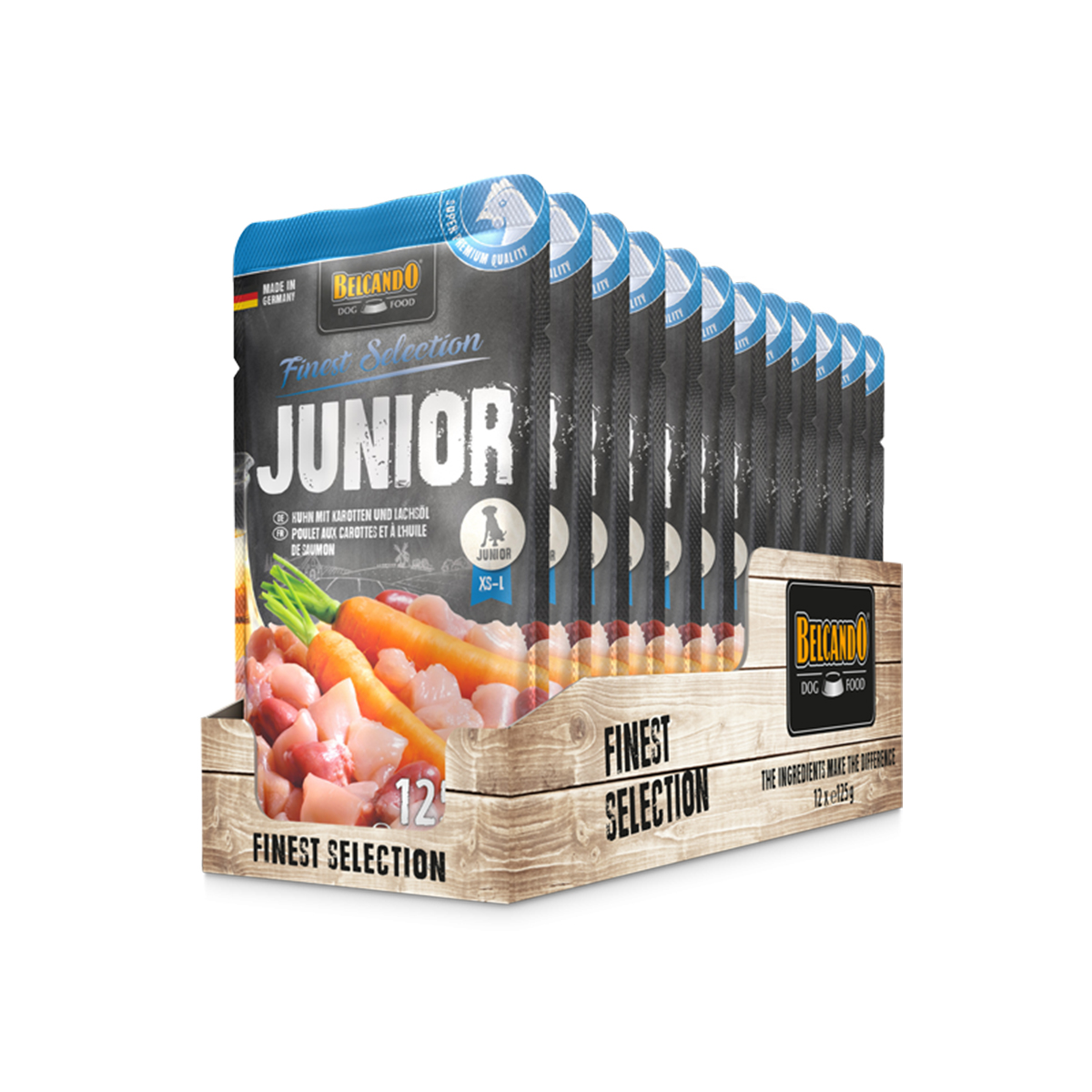Produktansicht - Belcando - Junior Huhn m. Karotten Frischebeutel
