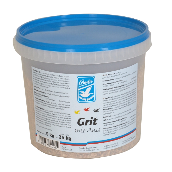 Backs Grit mit Anis Eimer