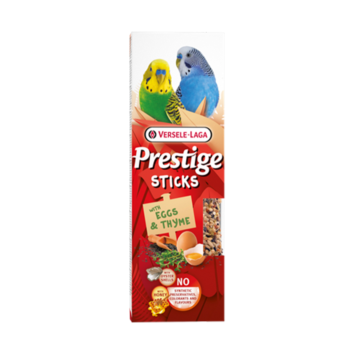 Versele-Lage Prestige Sticks Kleinsittiche Eier & Thymian Verpackung