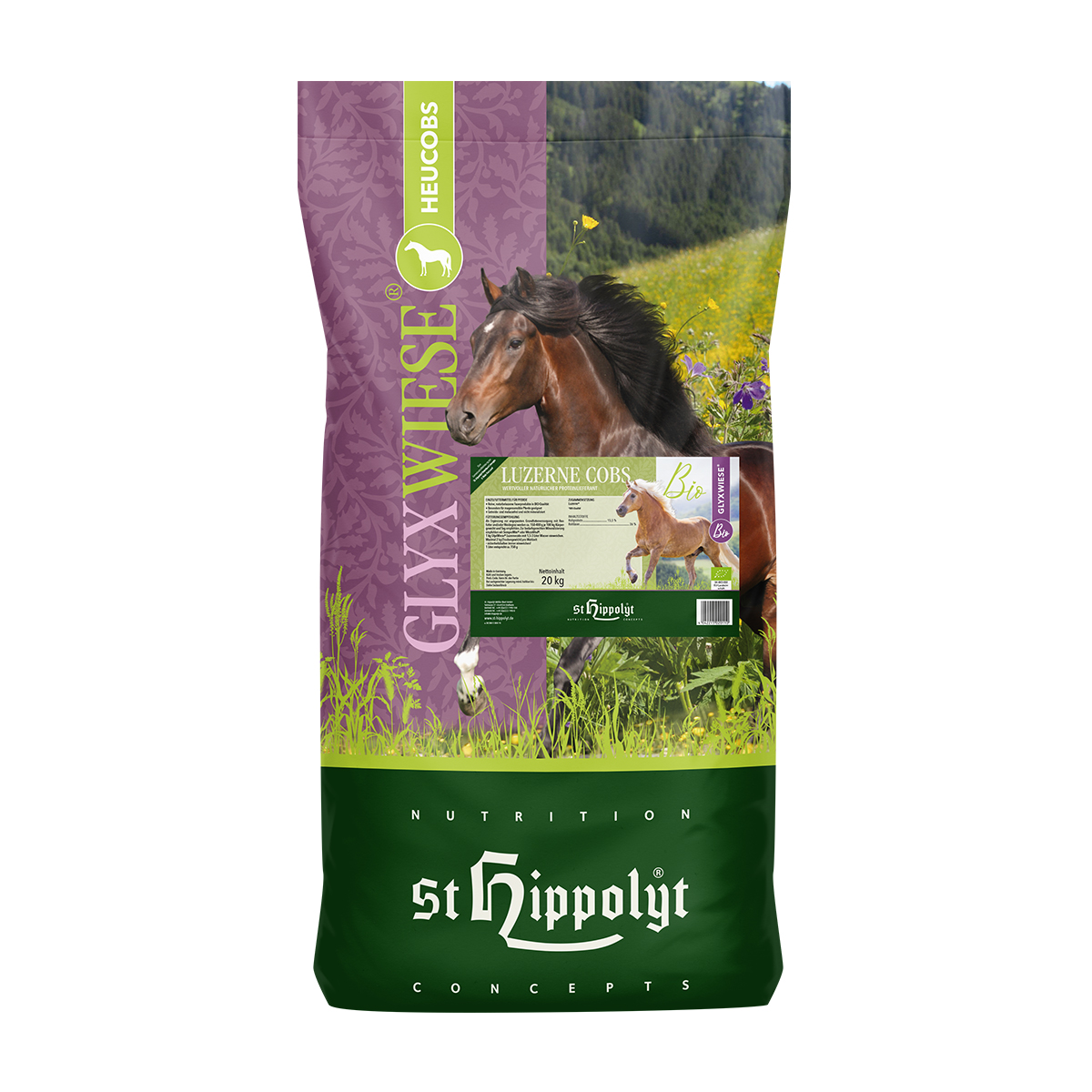 St.Hippolyt Glyx-Wiese Bio Luzernecobs Futtersack