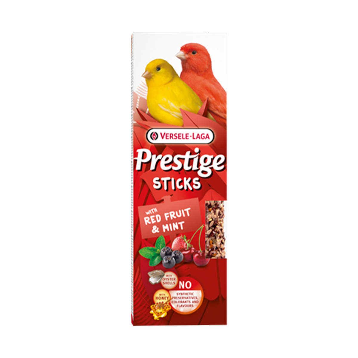 Versele-Lage Prestige Sticks Kanarien rote Früchte & Minze Verpackung