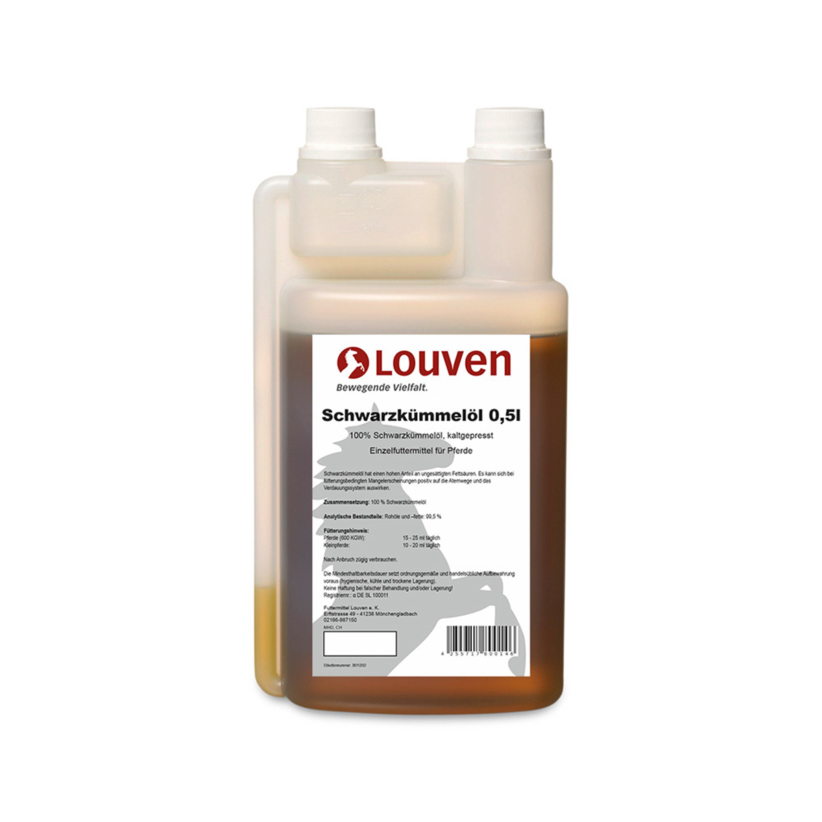 Louven Schwarzkümmelöl 0,5 Liter Dosierflasche