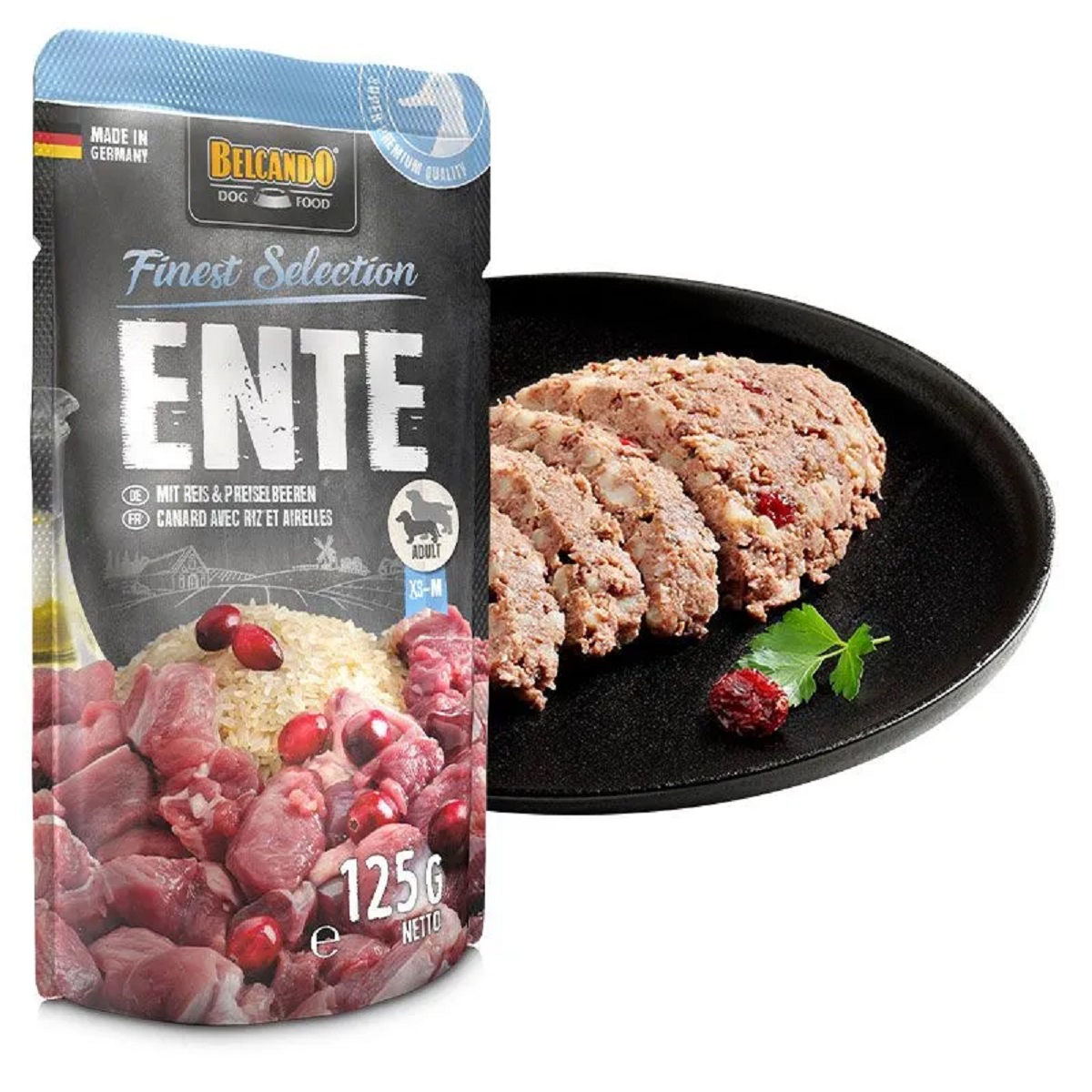 Produktansicht - Belcando - Ente mit Reis & Preiselbeeren