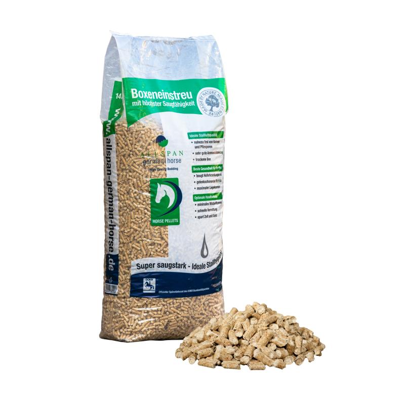 Allspan German Horse Pellets in Verpackung und Detailbild Pellets