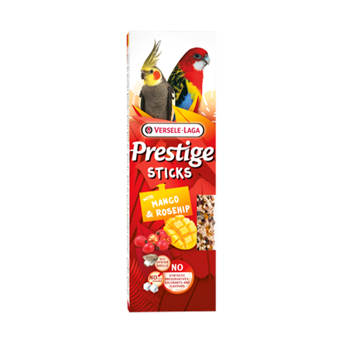 Versele-Lage Prestige Sticks Großsittich Mango & Hagebutte Verpackung
