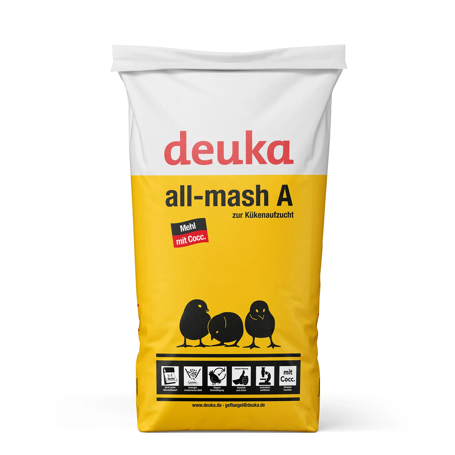 deuka Allmash A mit Cocci Mehl zur Kükenaufzucht Futtersack