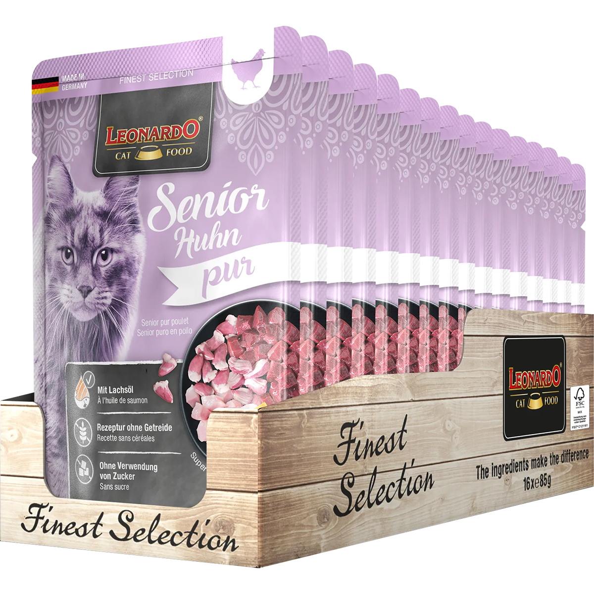 Leonardo Senior Huhn pur Frischebeutel 16 x 85 g