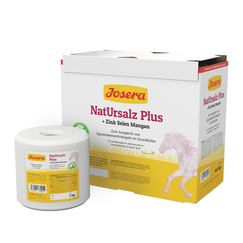 Josera NatUrsalz Plus Verpackung & Leckstein