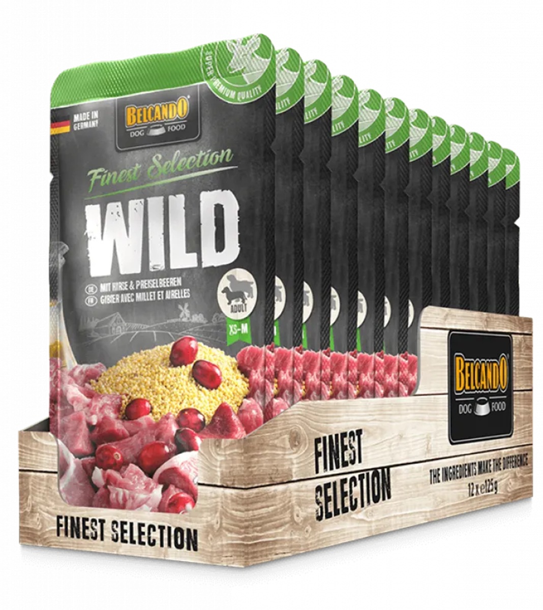 Produktansicht - Belcando - Wild mit Hirse & Preiselbeeren Frischebeutel