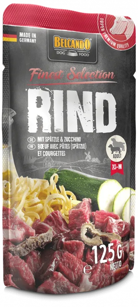 Produktansicht - Belcando - Rind & Spätzle mit Zucchini Frischebeutel