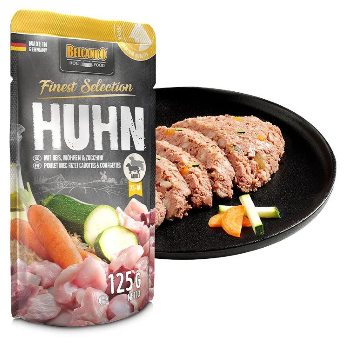 Produktansicht - Belcando - Huhn & Reis mit Zucchini & Möhre Frischebeutel