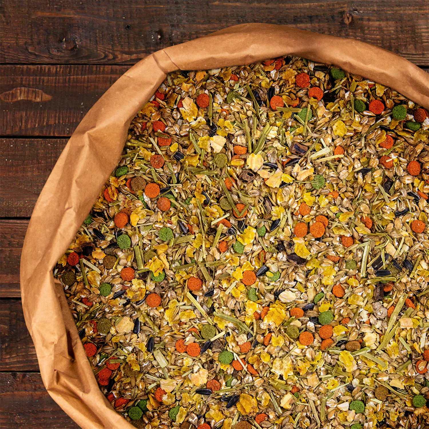 deukanin Naturmix Detailbild Müsli im offenen Futtersack